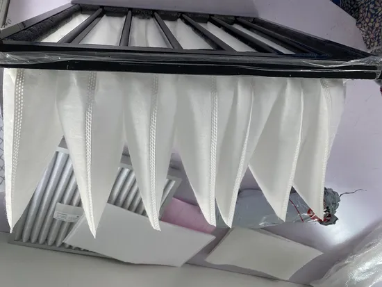 Filtro HEPA de celda en V con marco de plástico rígido de 4 V de alta capacidad F7 F8 F9 para purificador de aire con manejo de aire.