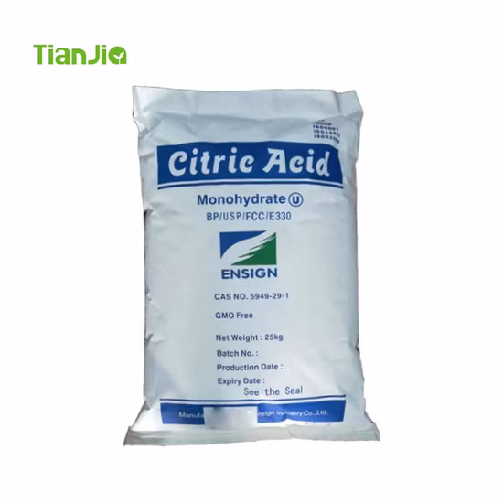 Ácido cítrico monohidrato de grado alimenticio, suministro y fabricación al mejor precio de Tianjia
